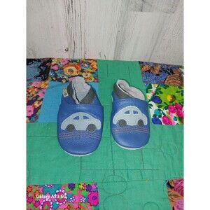 YALION Baby Boys Shoes Crawling Slipper -Soft Leather Moccasins- Blk/Blue Car